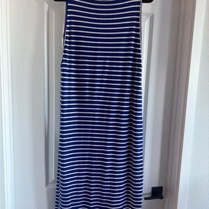 Chico's Navy and White Striped Maxi Dress
